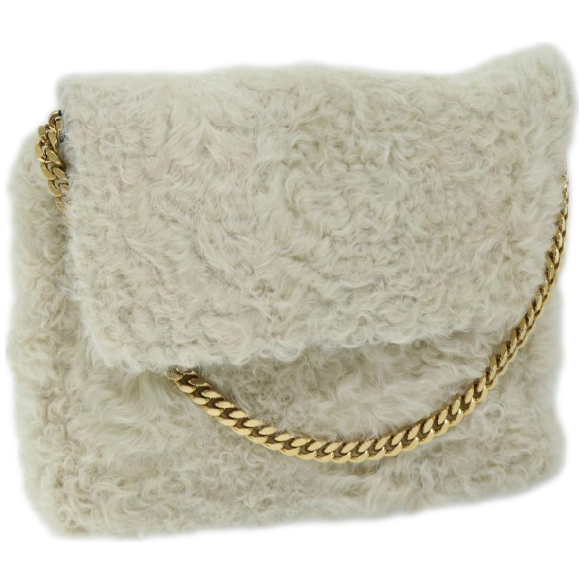 Céline White Wool Shoulder Bag