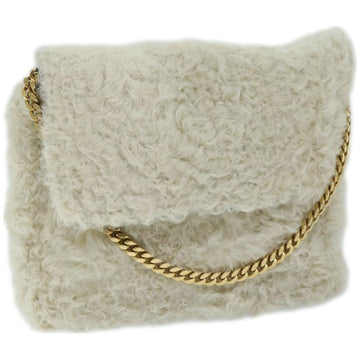 Céline White Wool Shoulder Bag