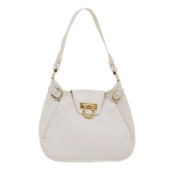 Salvatore Ferragamo White Leather Shoulder Bag