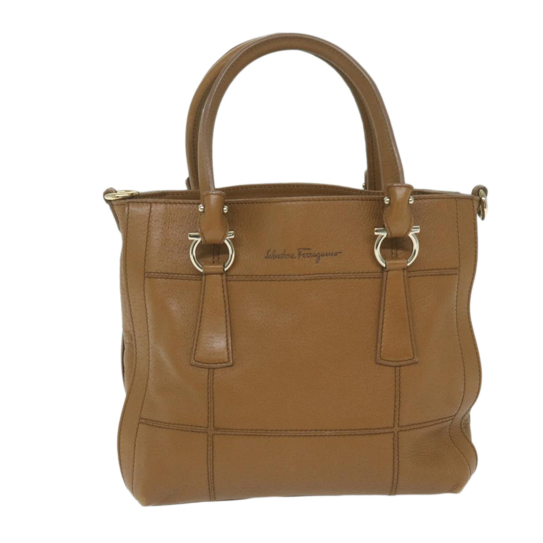 Salvatore Ferragamo Brown Leather Handbag 