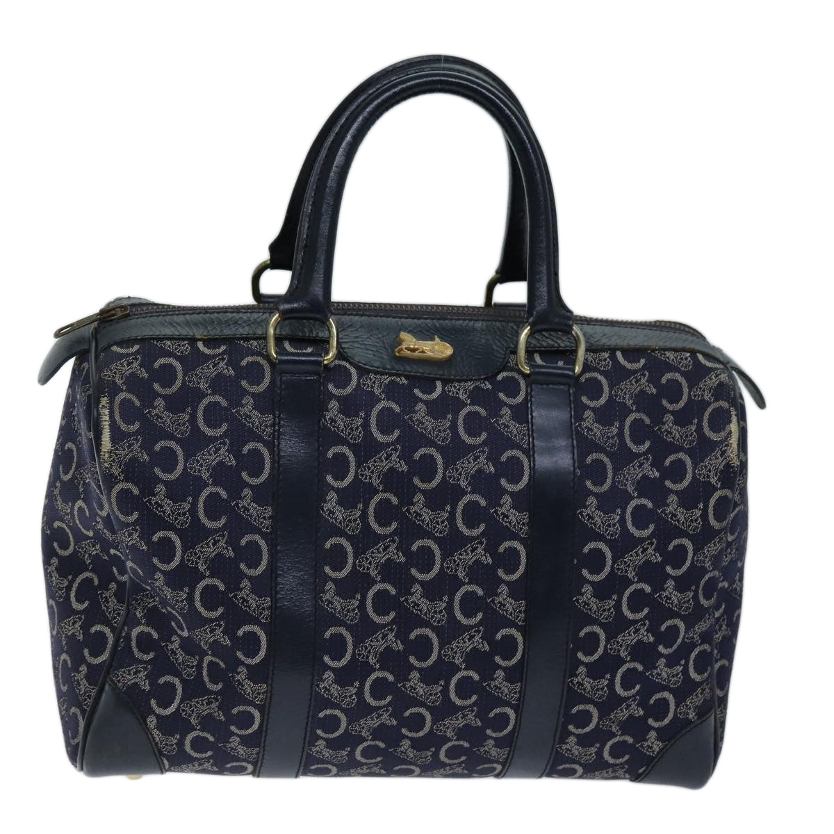 Céline Macadam Navy Canvas Handbag 