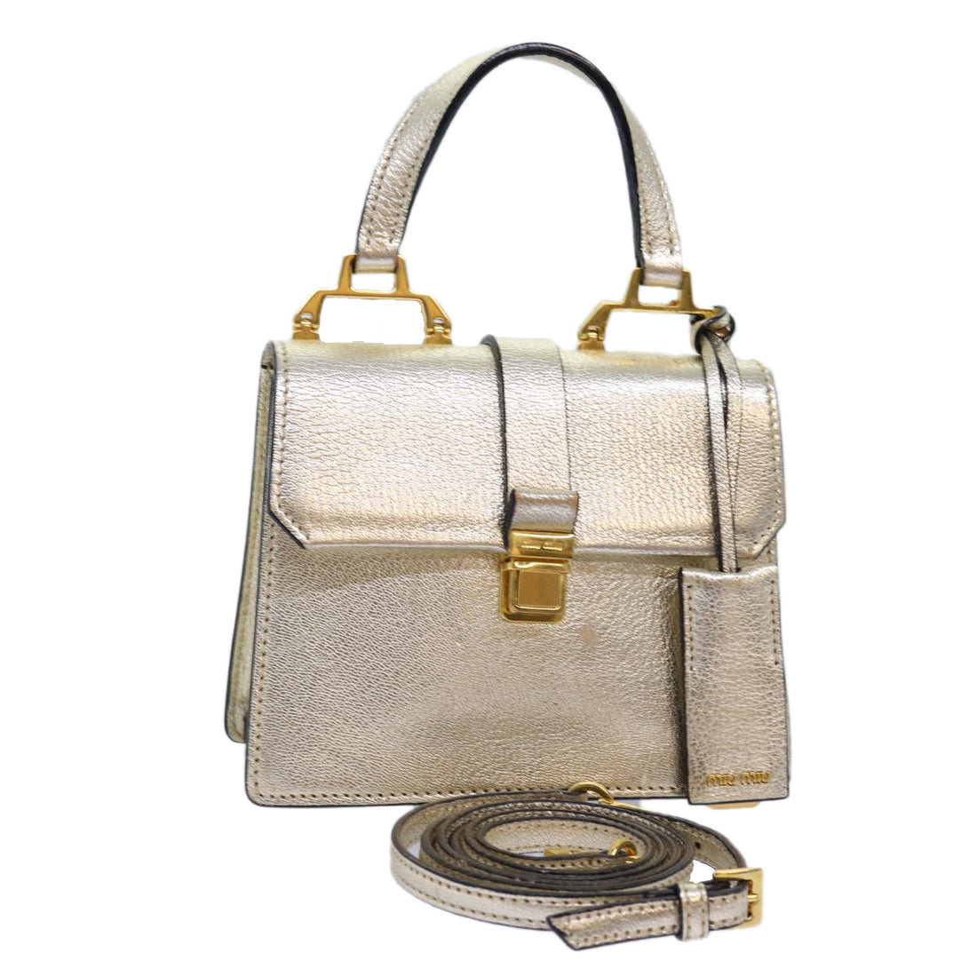 Miu Miu Gold Leather Handbag 