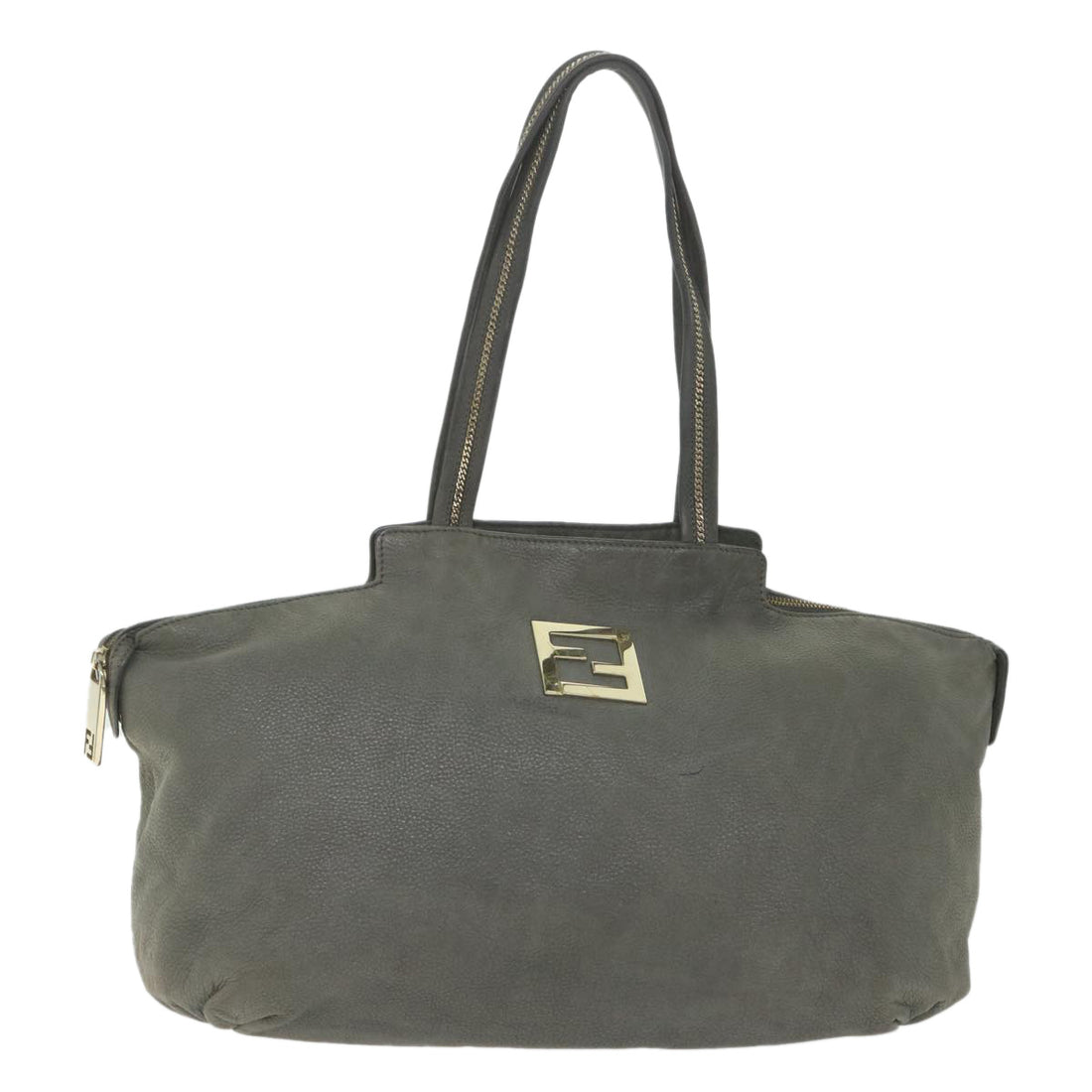 Fendi Grey Leather Tote Bag