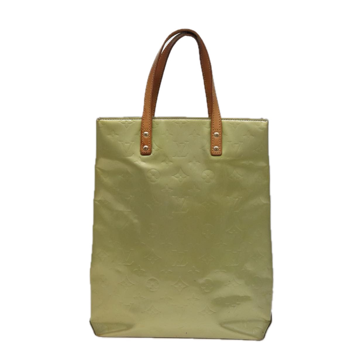 Louis Vuitton Reade Khaki Patent Leather Tote Bag