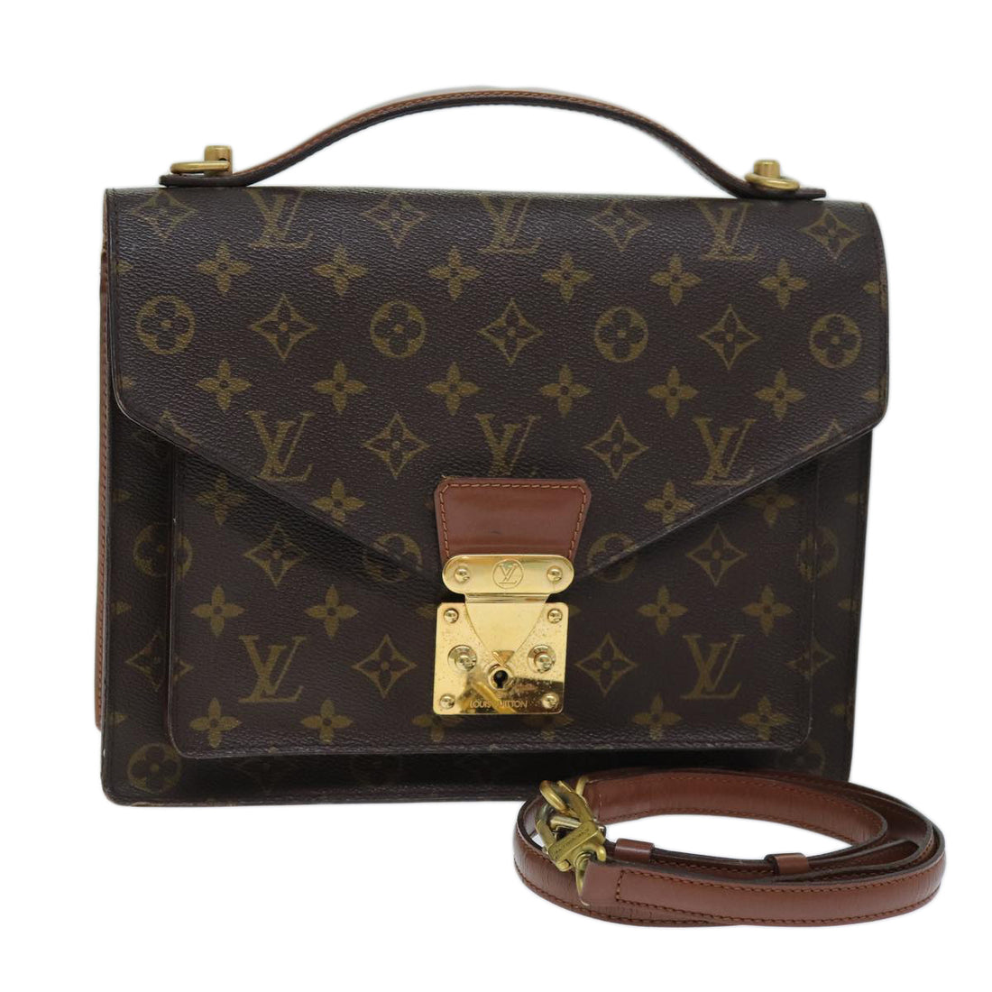 Louis Vuitton Monceau Brown Canvas Handbag 