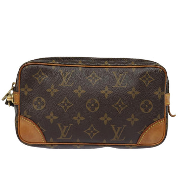 Louis Vuitton Marly Brown Canvas Clutch Bag