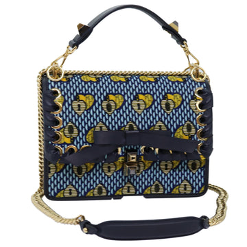 Fendi Blue Suede Shoulder Bag