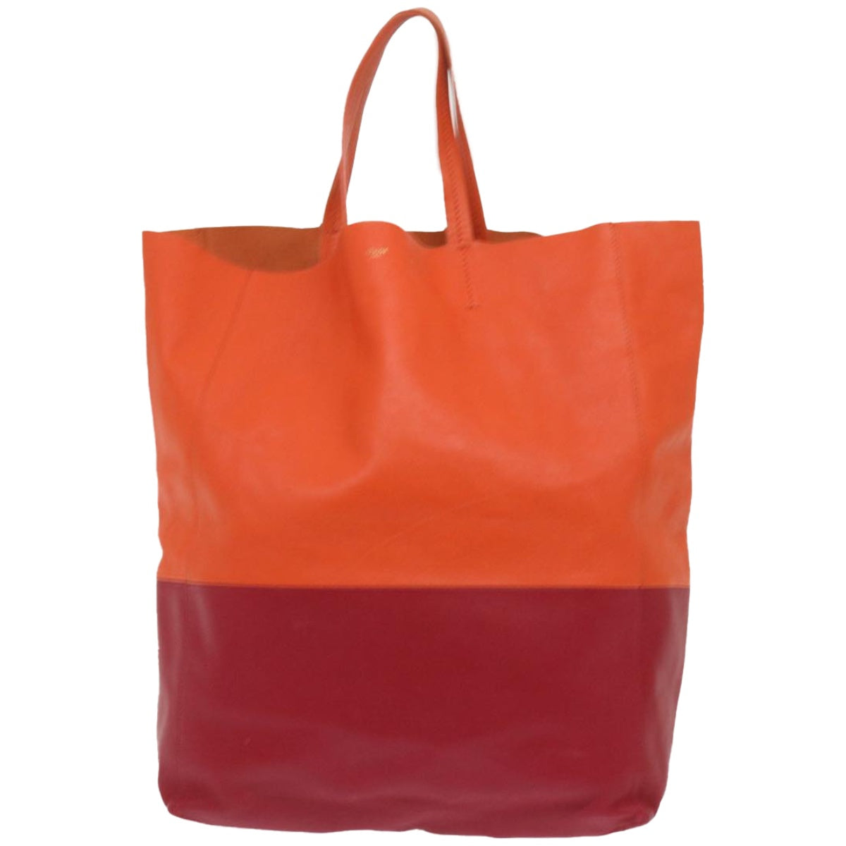 Céline Cabas Orange Leather Handbag 