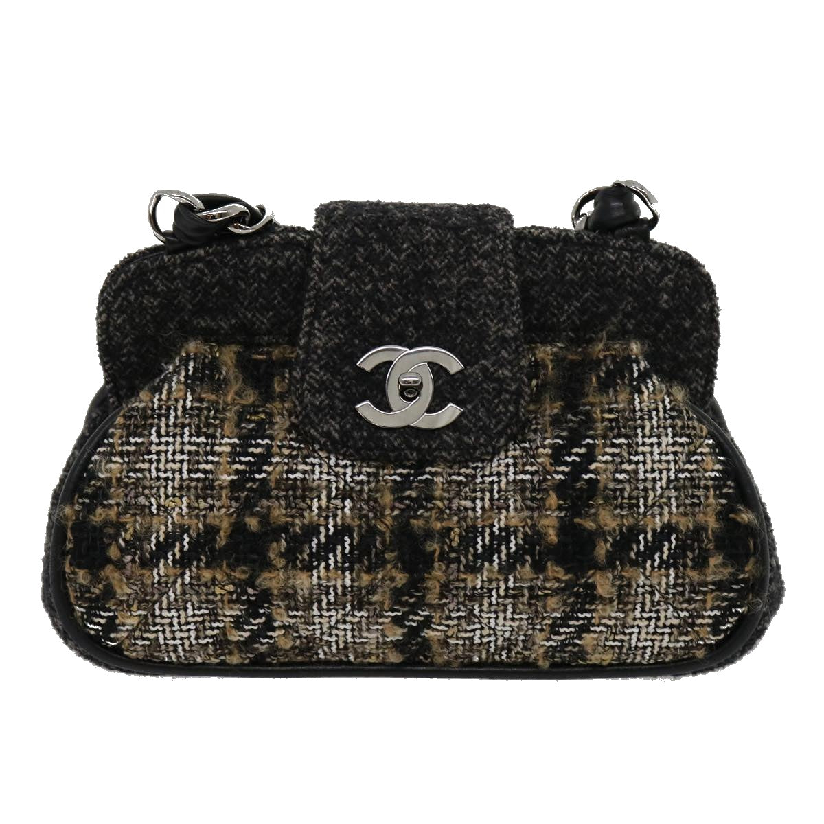 Chanel Black Wool Shoulder Bag