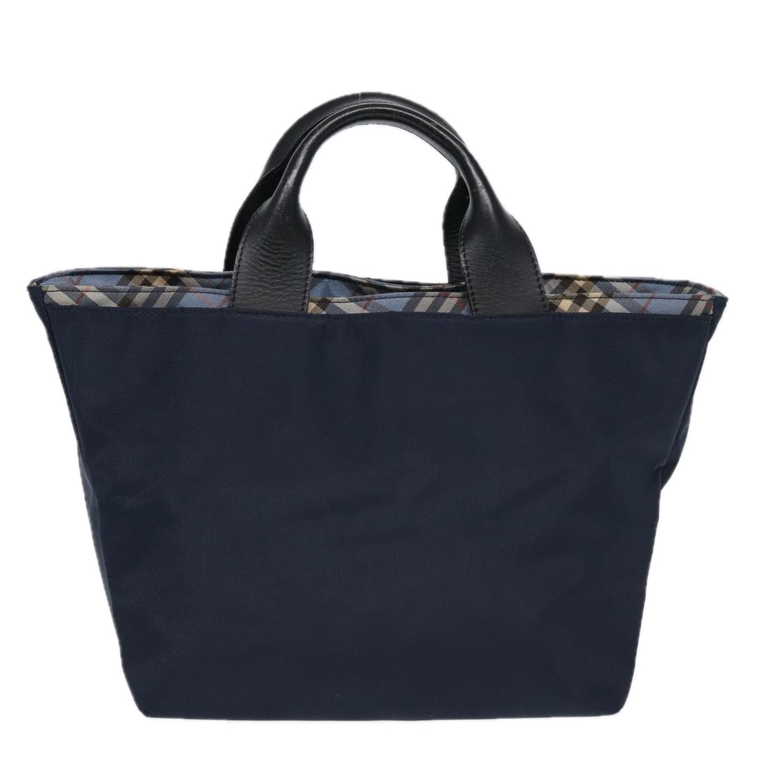 Burberry Nova Check Navy Synthetic Handbag 