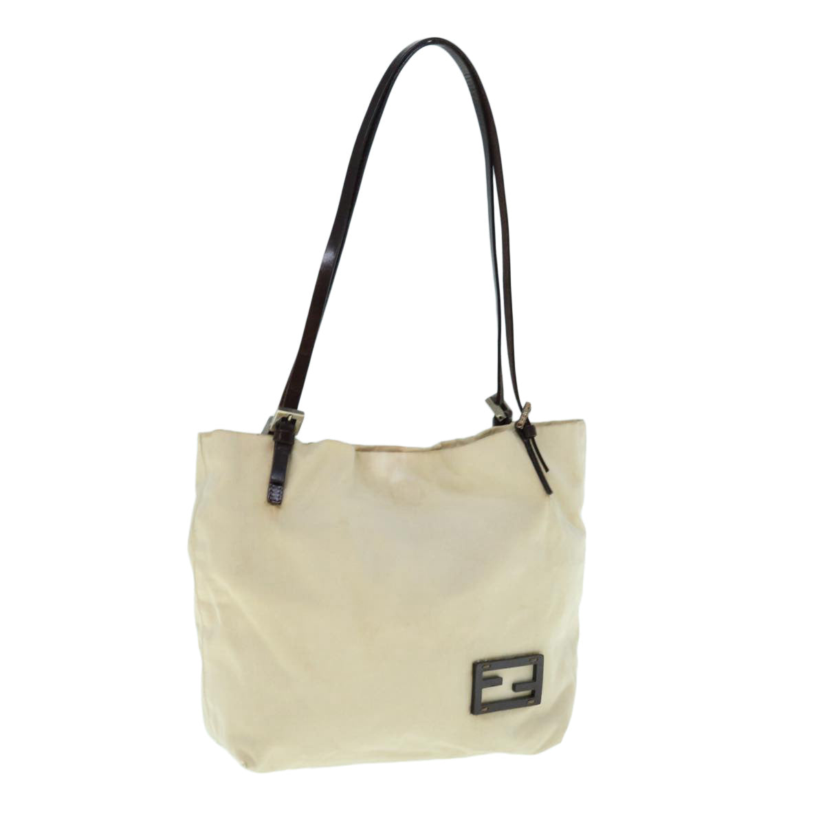 Fendi Beige Canvas Shoulder Bag