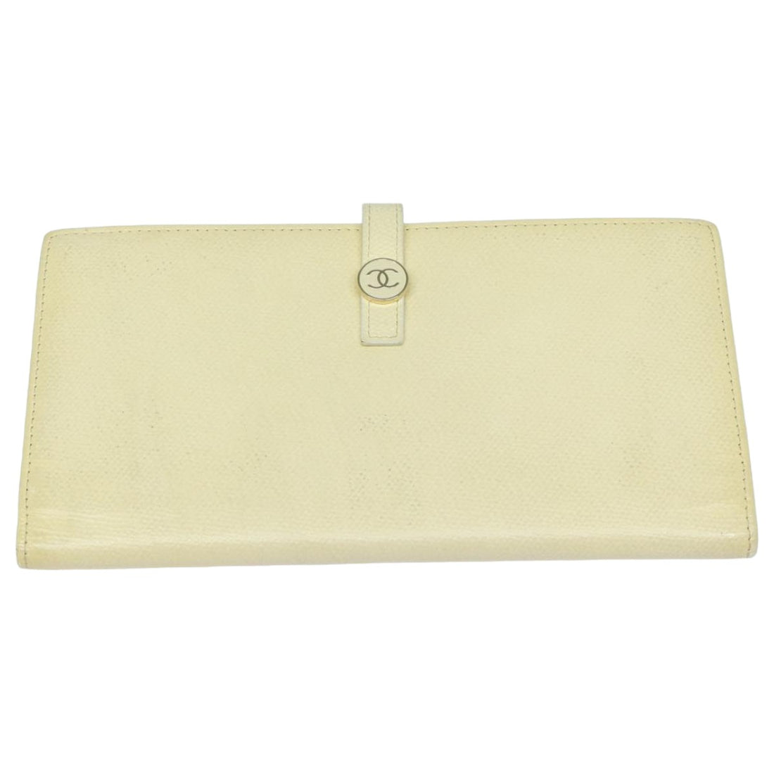 Chanel Coco Mark Beige Leather Wallet 