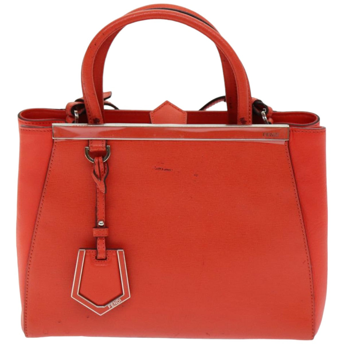 Fendi 2Jours Orange Leather Handbag 