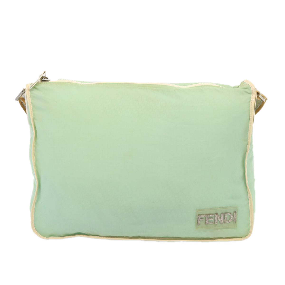 Fendi Zucchino Green Canvas Shoulder Bag