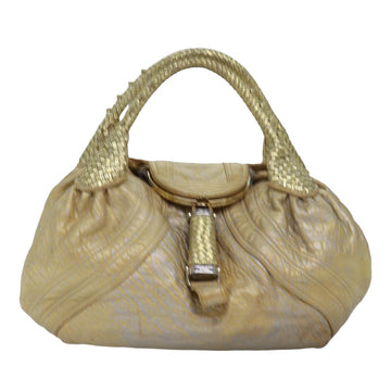 Fendi Spy Gold Leather Shoulder Bag