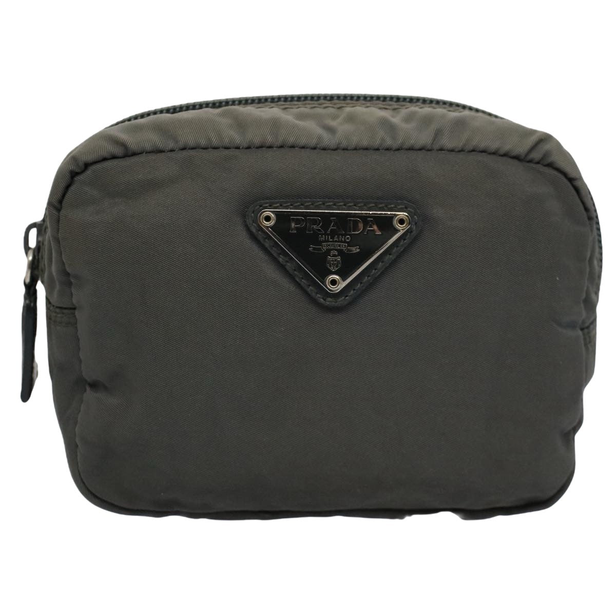 Prada Tessuto Grey Synthetic Clutch Bag