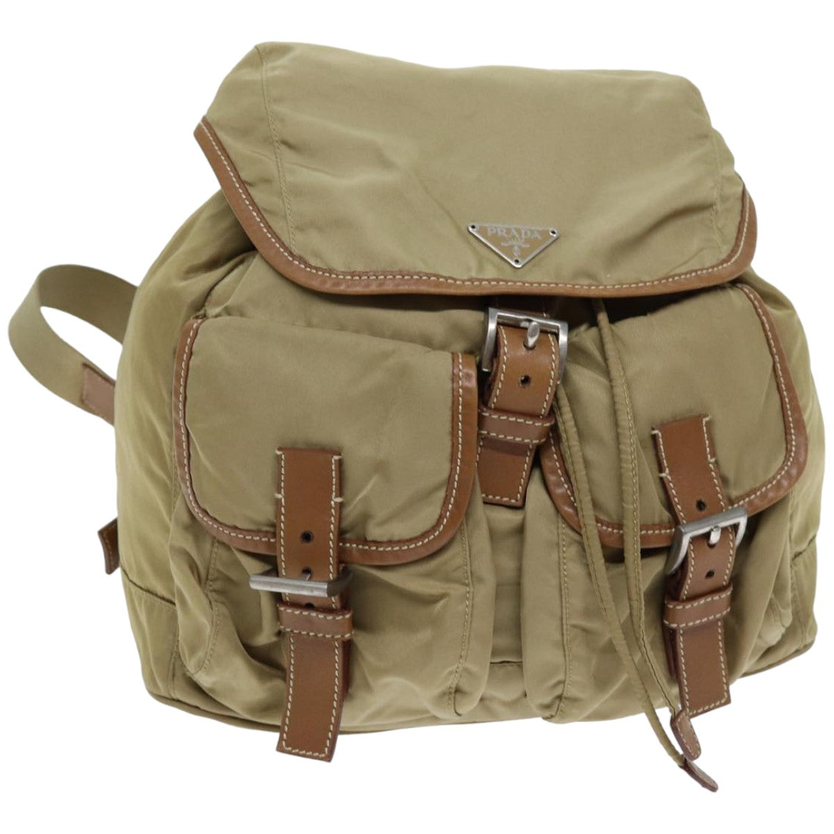 Prada Concept Beige Synthetic Backpack Bag