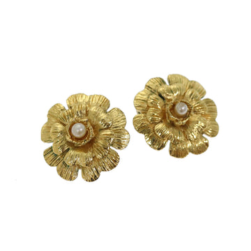 Chanel Camellia Gold Metal Earring 