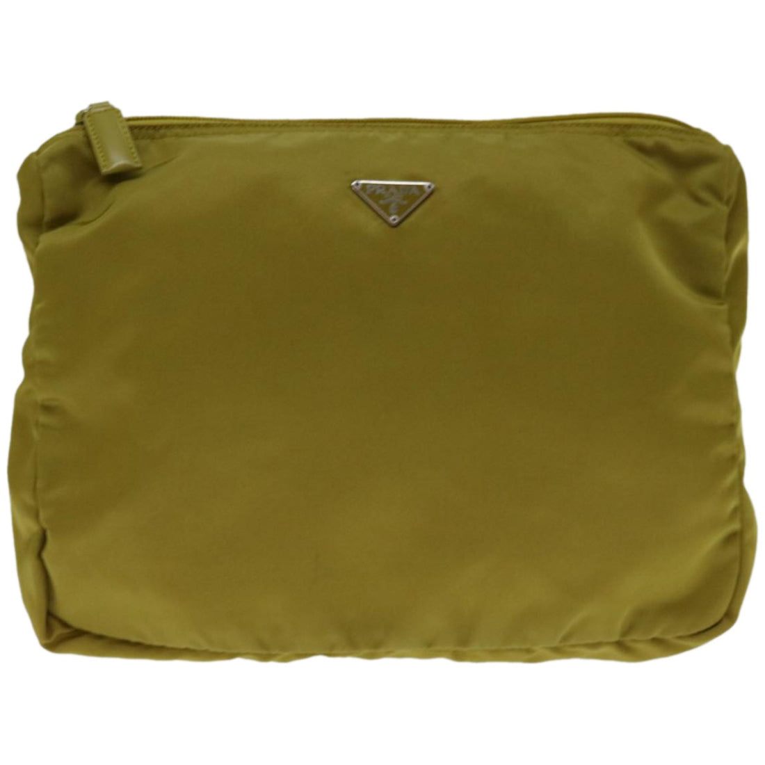 Prada Tessuto Khaki Synthetic Clutch Bag