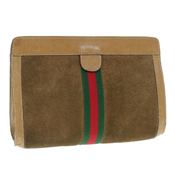 Gucci Sherry Brown Suede Clutch Bag