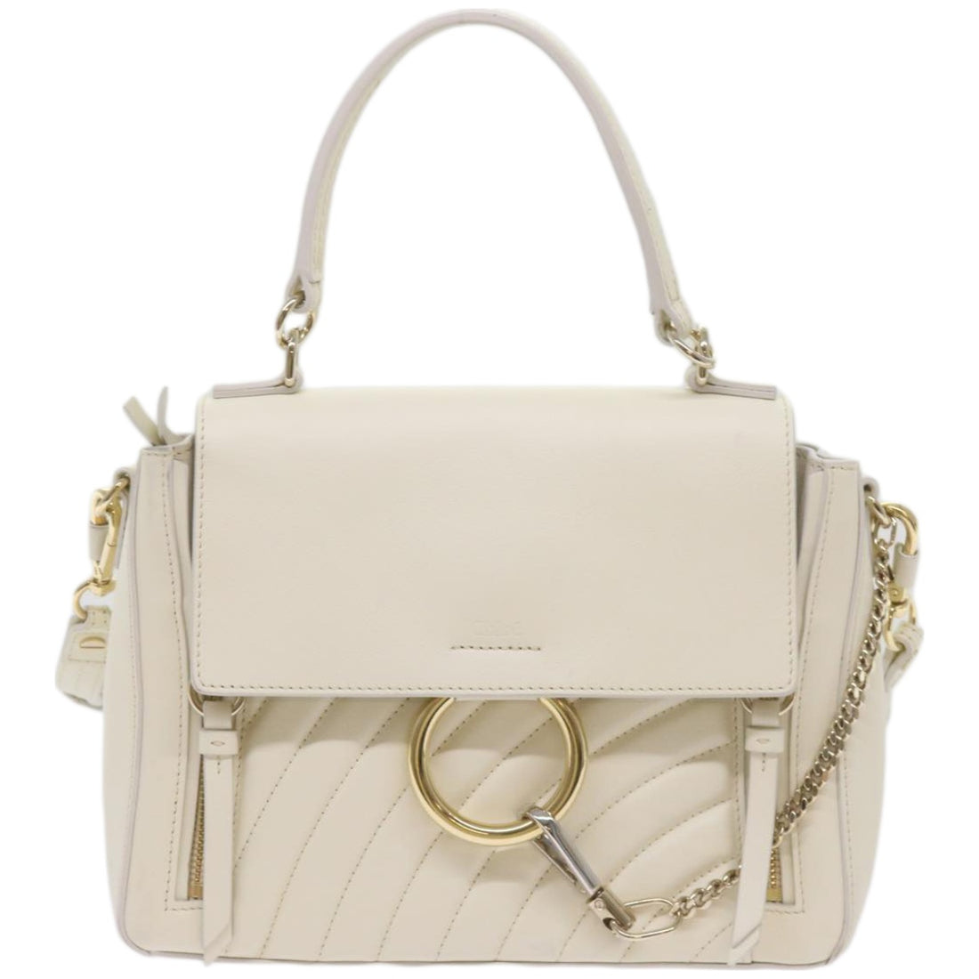 Chloé Faye Day White Leather Shoulder Bag