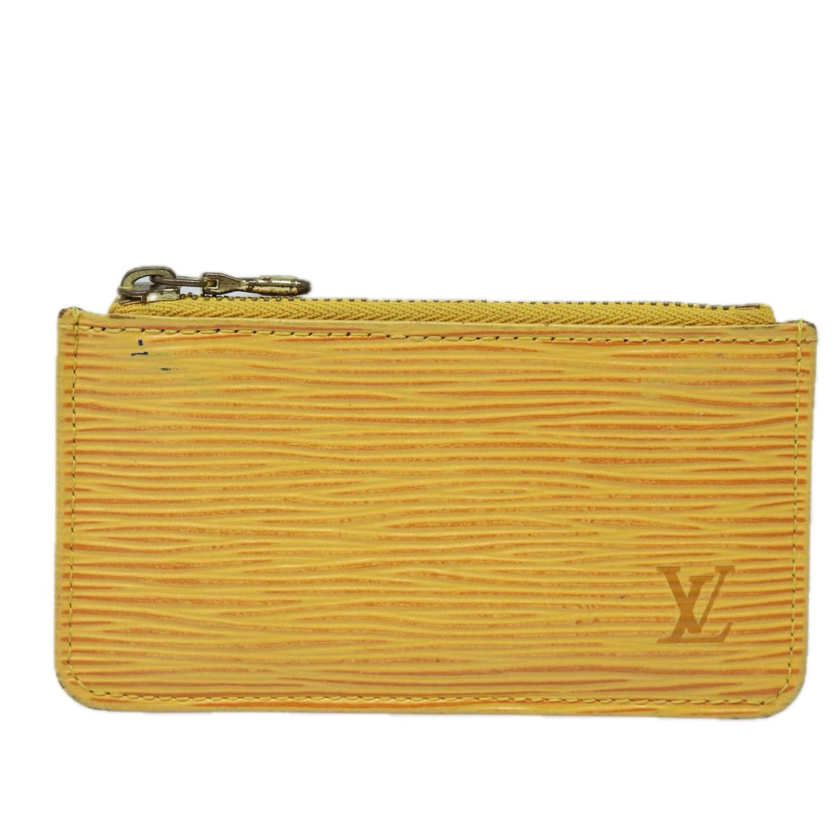 Louis Vuitton Pochette Clés Yellow Leather Wallet 