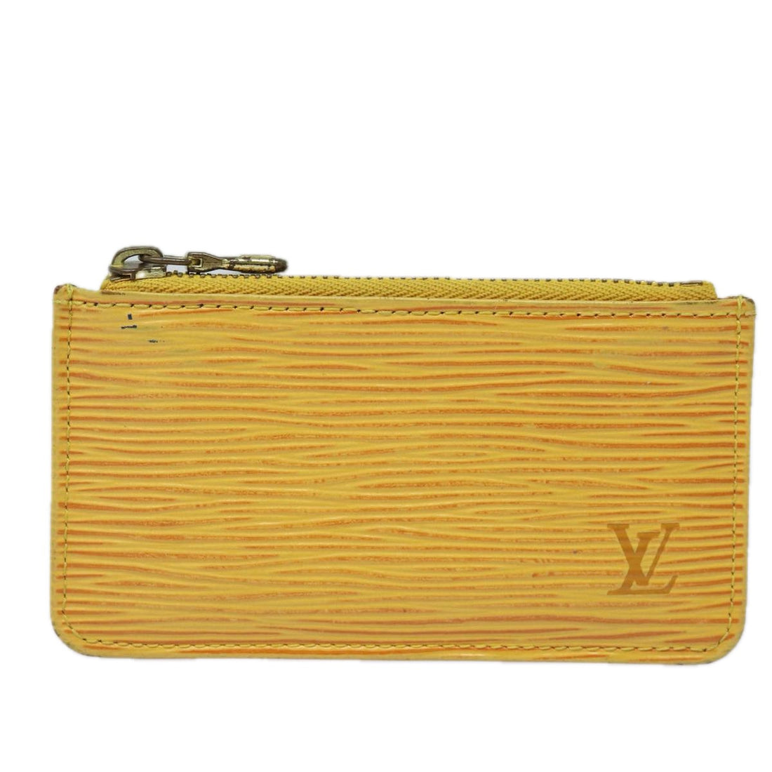 Louis Vuitton Pochette Clés Yellow Leather Wallet 