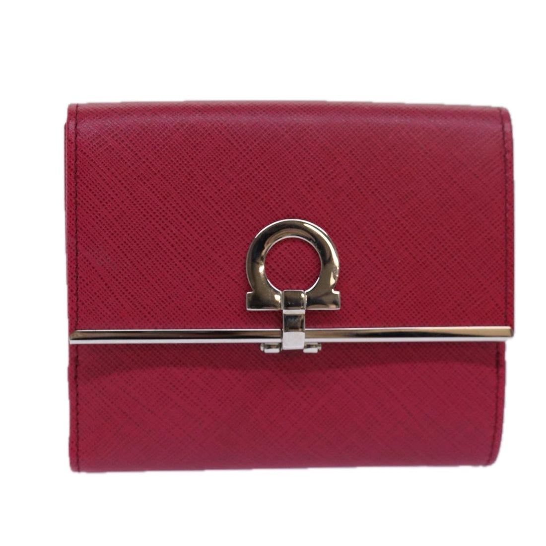 Salvatore Ferragamo Gancini Pink Leather Wallet 