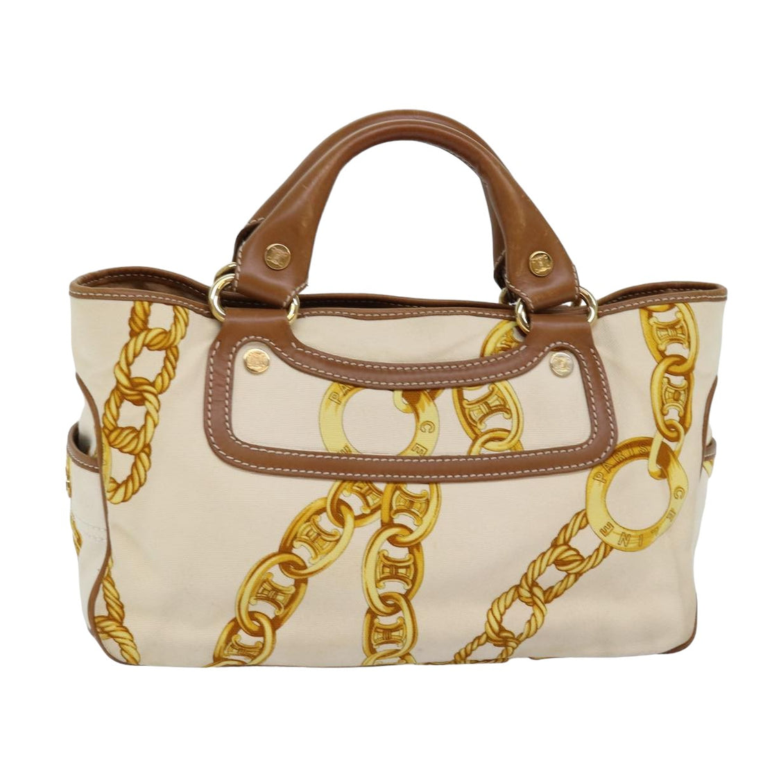 Céline Boogie Beige Canvas Handbag 