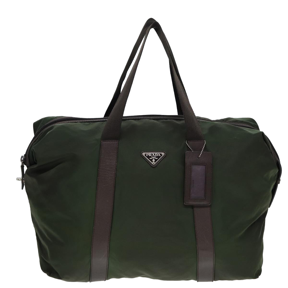 Prada Tessuto Khaki Synthetic Travel Bag