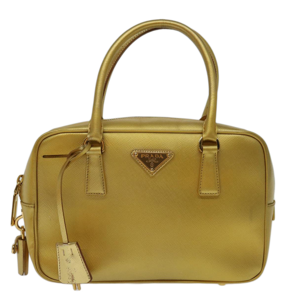 Prada Saffiano Gold Leather Handbag 