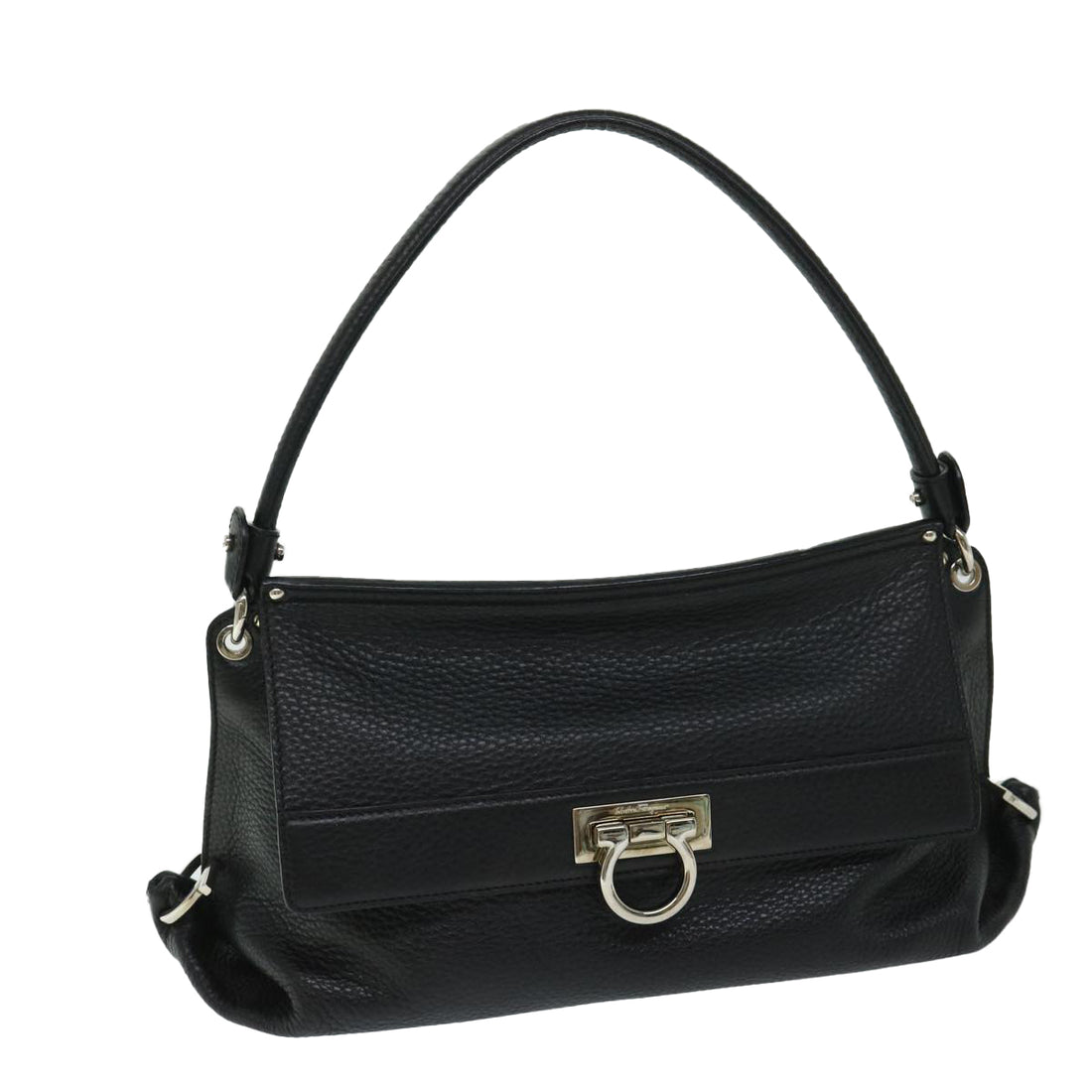 Salvatore Ferragamo Gancio Black Leather Shoulder Bag