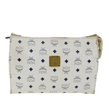 MCM Visetos White Canvas Clutch Bag