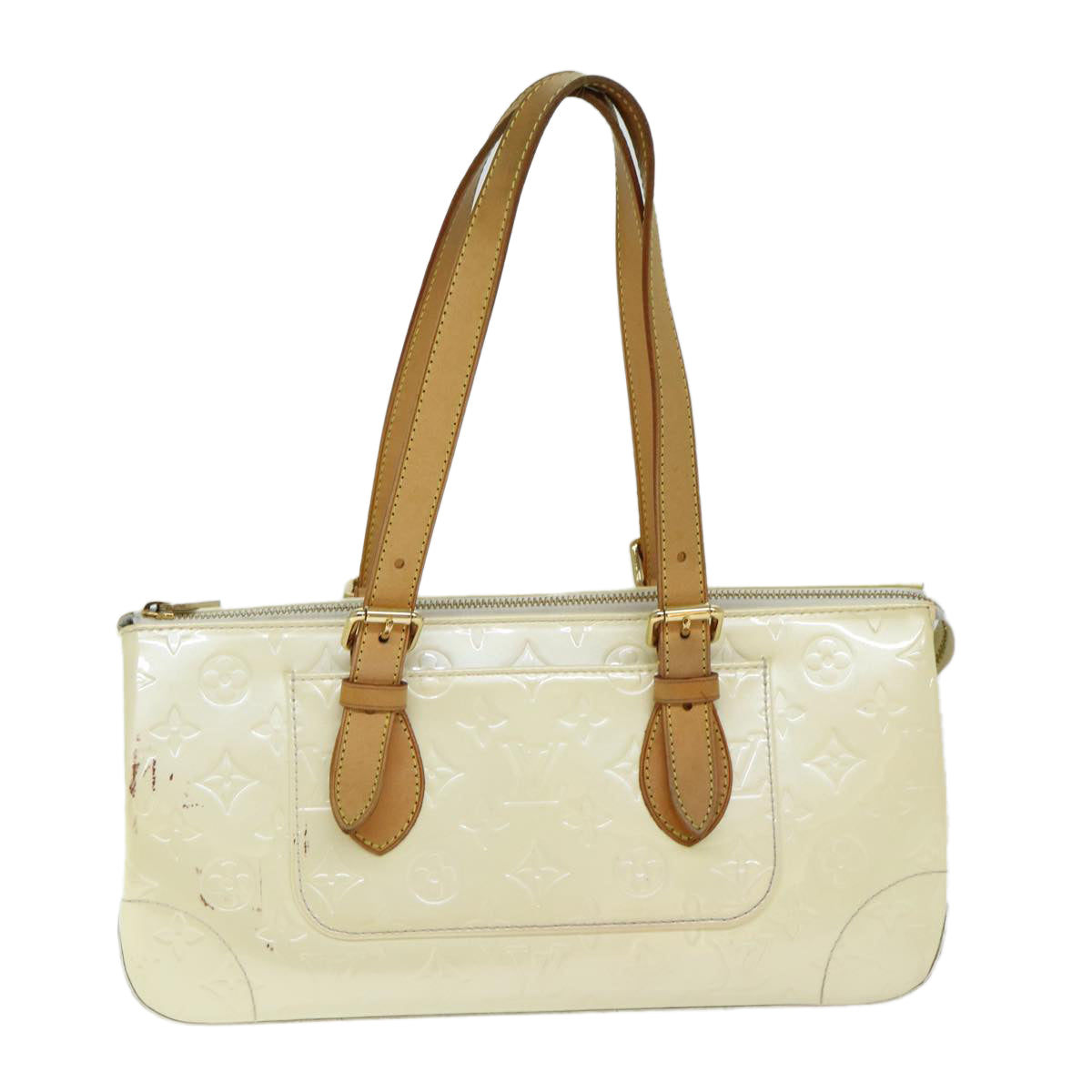 Louis Vuitton Rosewood White Patent Leather Handbag 