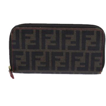 Fendi Zucchino Brown Canvas Wallet 