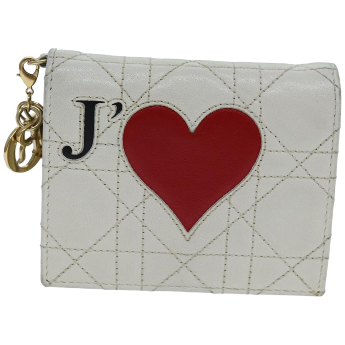 Dior Cannage Lady White Calfskin Wallet 