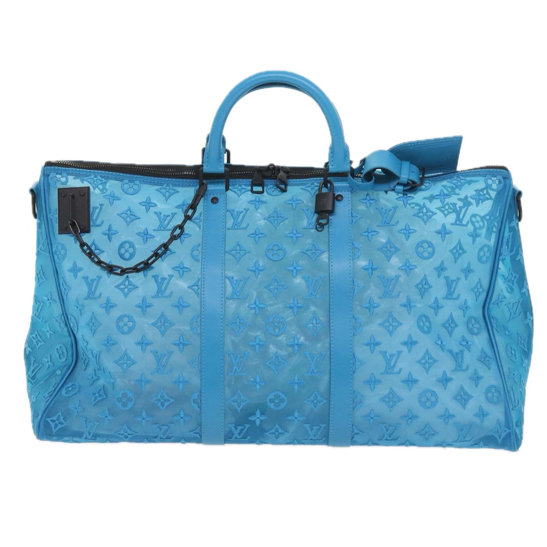 Louis Vuitton Keepall Blue Canvas Travel Bag