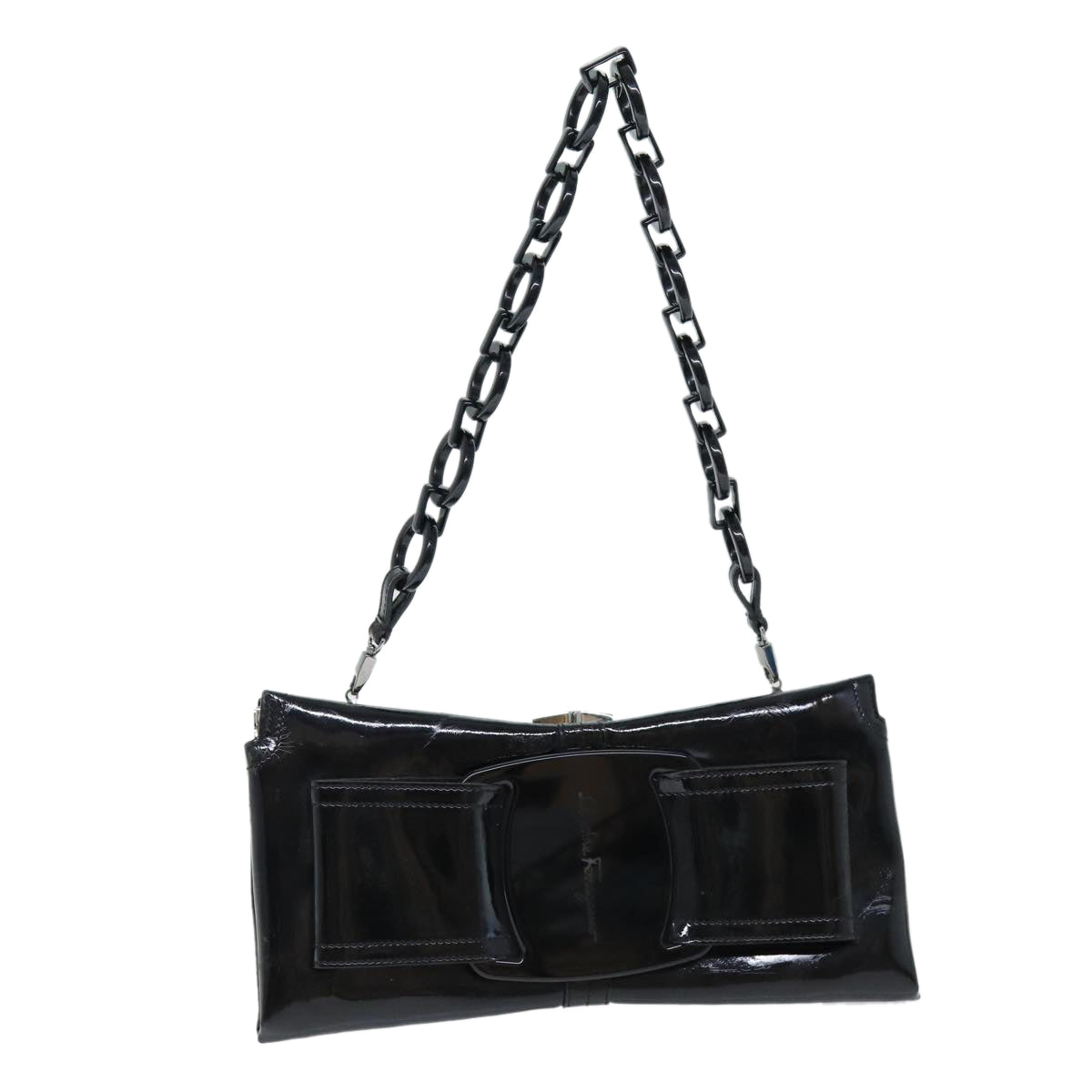 Salvatore Ferragamo Vara Black Leather Shoulder Bag