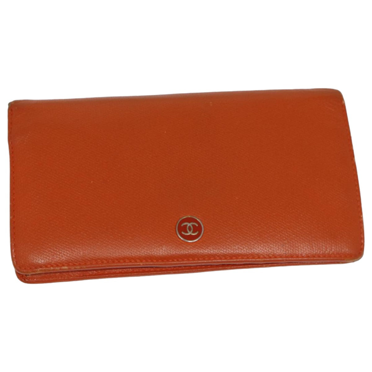 Chanel Orange Leather Wallet 