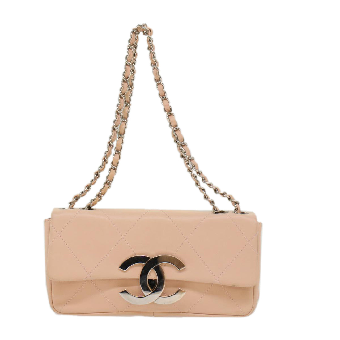 Chanel Cc Pink Leather Shoulder Bag