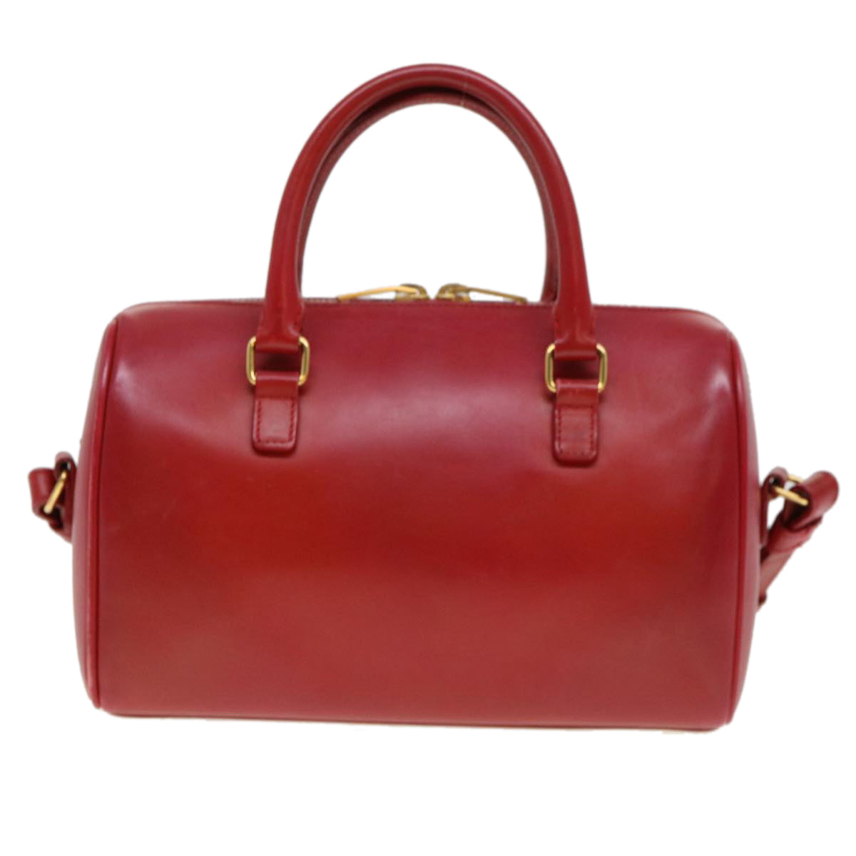 Yves Saint Laurent Duffle Red Leather Handbag 