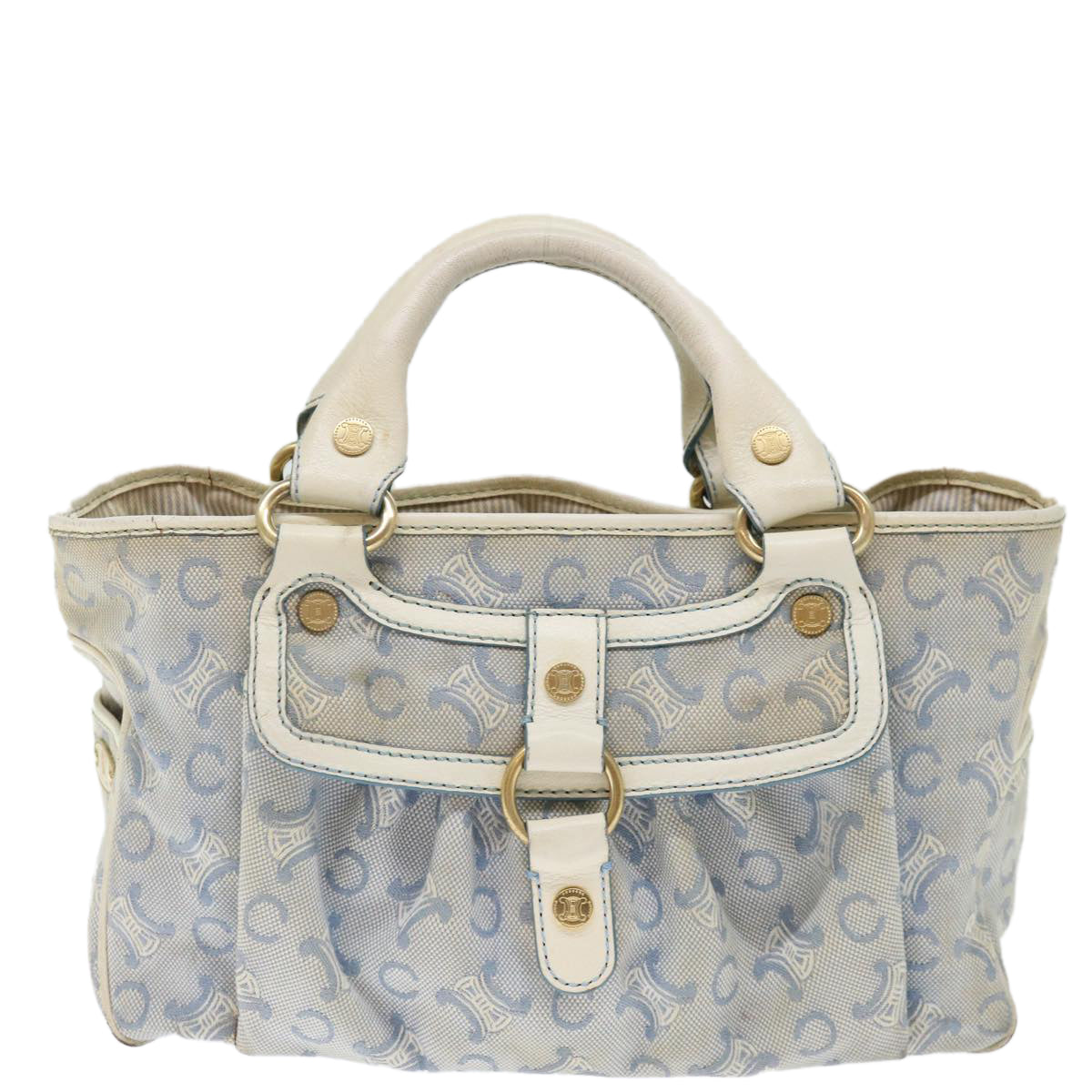 Céline Macadam Blue Canvas Handbag 