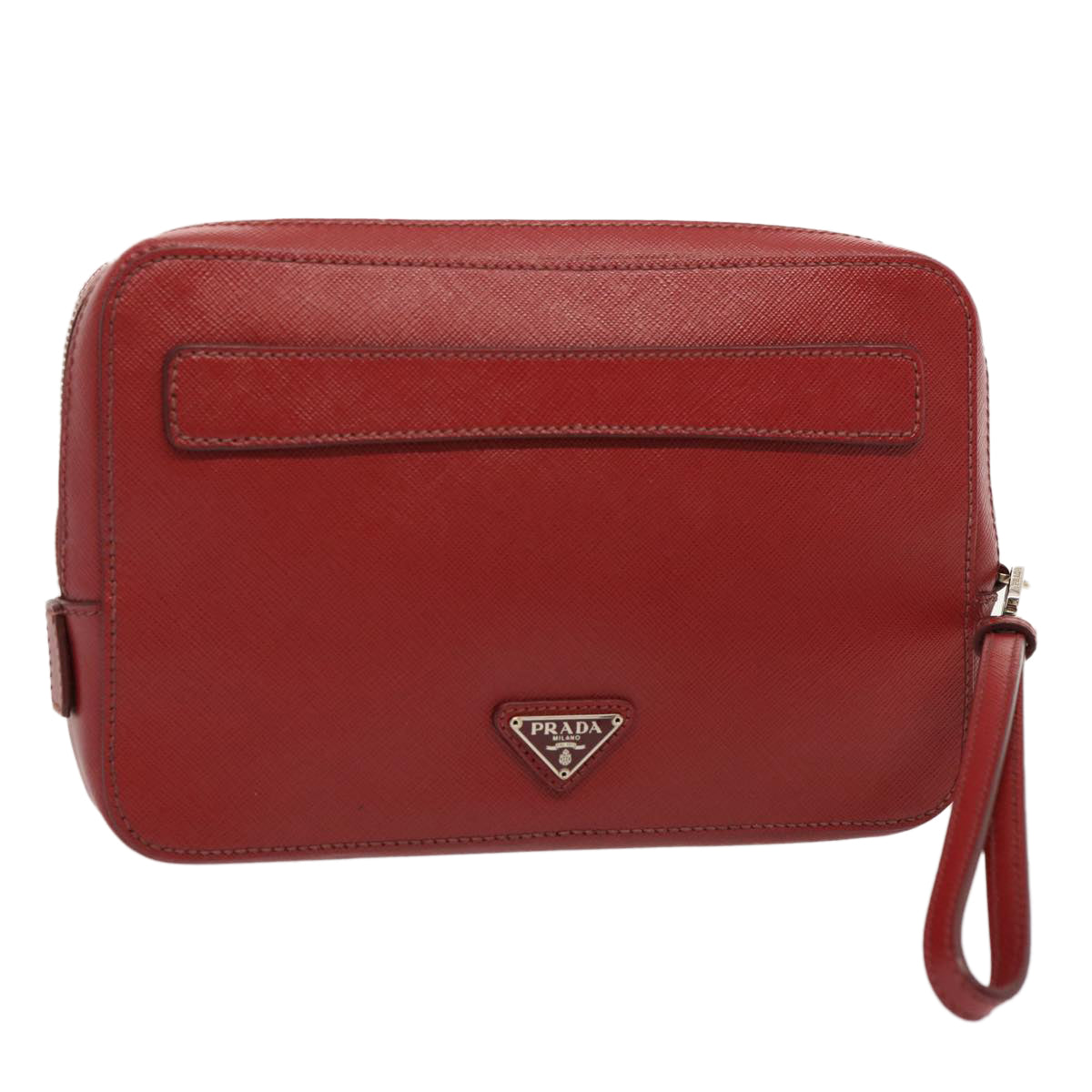 Prada Pionnière Red Leather Clutch Bag