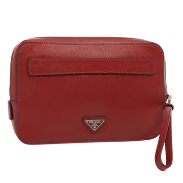 Prada Pionnière Red Leather Clutch Bag