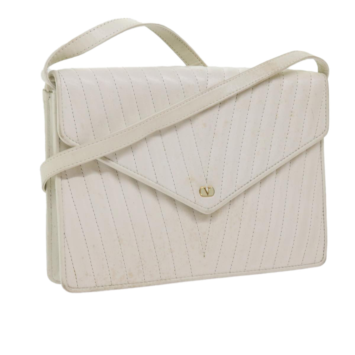 Valentino Garavani White Leather Shoulder Bag