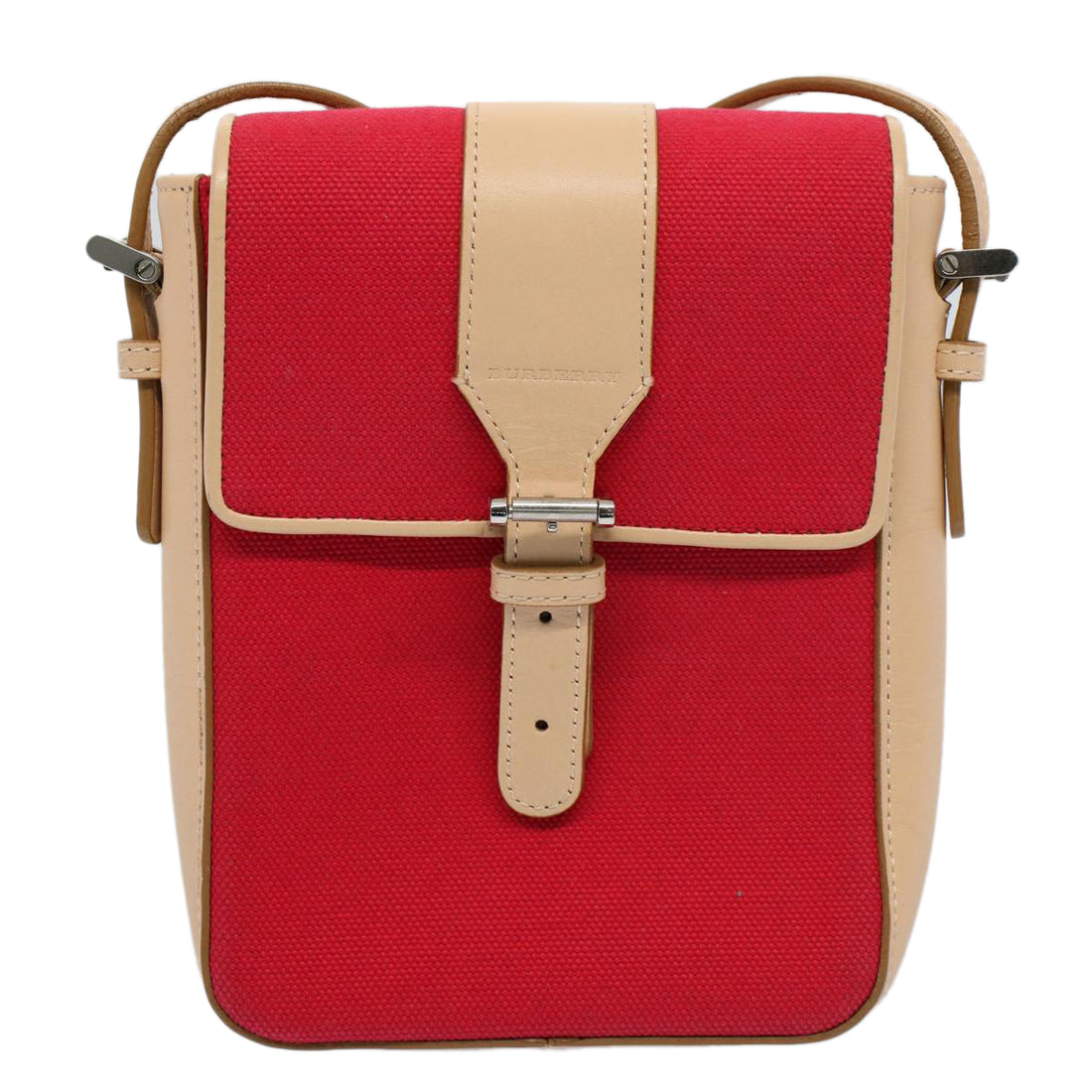 Burberry Red Canvas Shoulder Bag