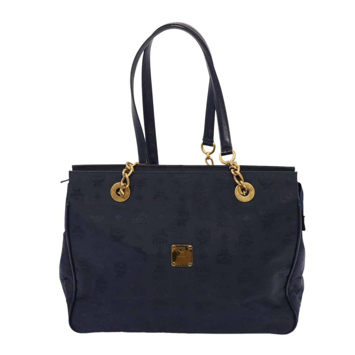 MCM Stark Visetos Blue Synthetic Shoulder Bag