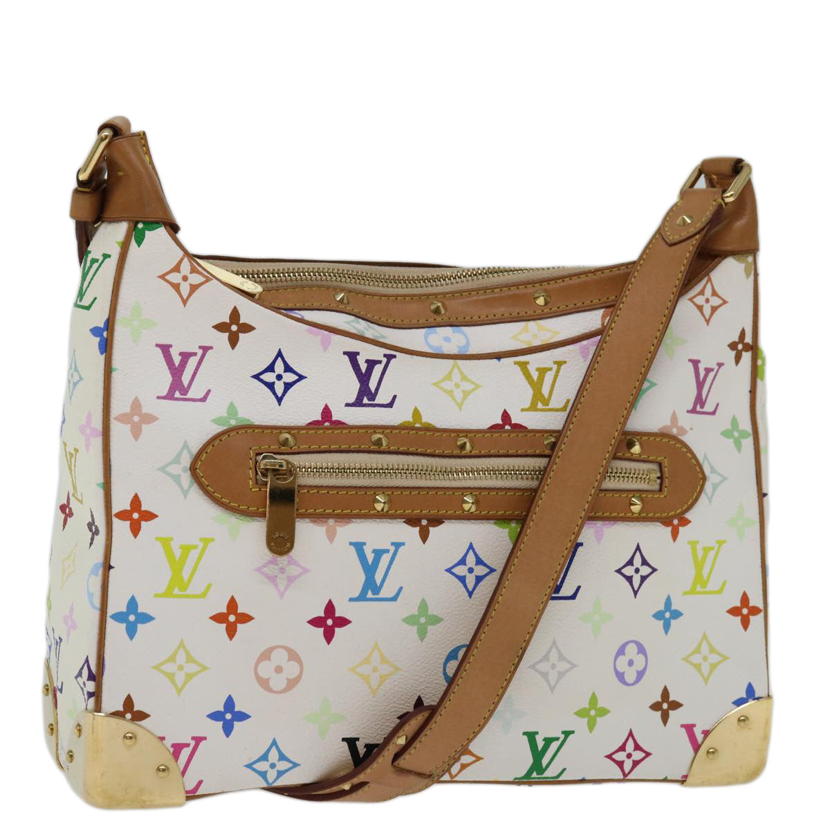 Louis Vuitton Boulogne White Canvas Shoulder Bag