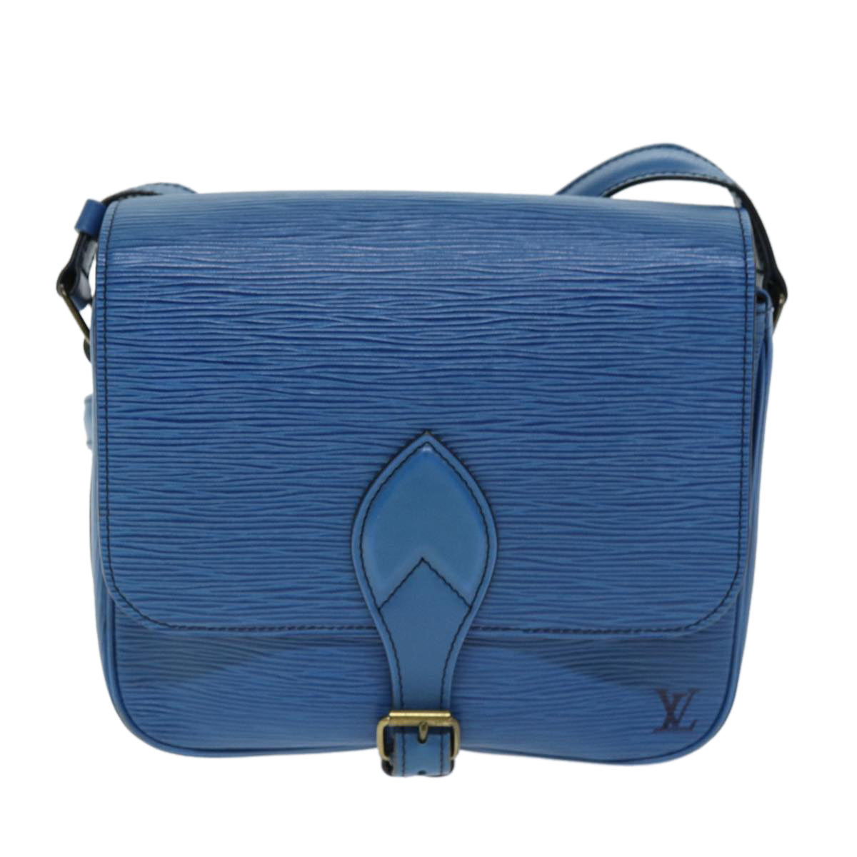 Louis Vuitton Cartouchière Blue Leather Shoulder Bag