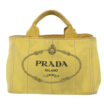 Prada Canapa Yellow Canvas Handbag 